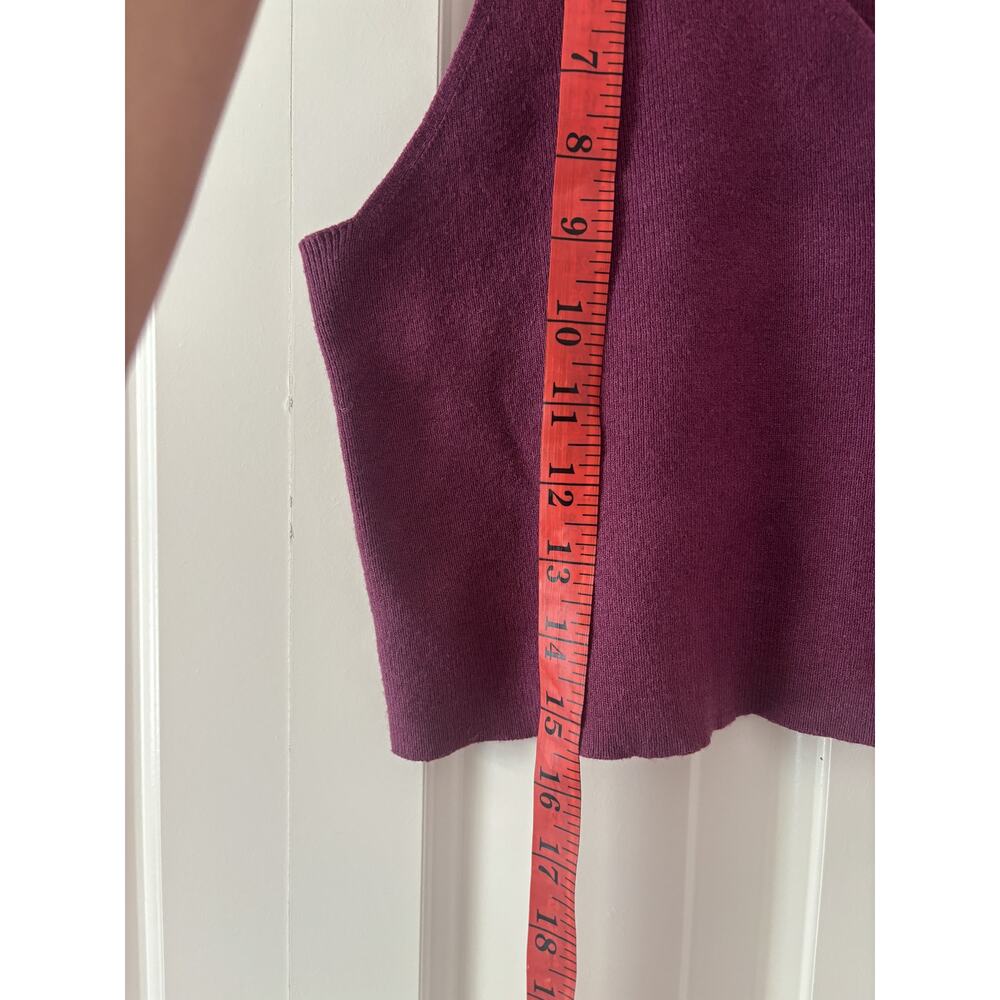 Kendall & Kylie Purple Cropped Button Down Sweater Vest S - Picture 6 of 7